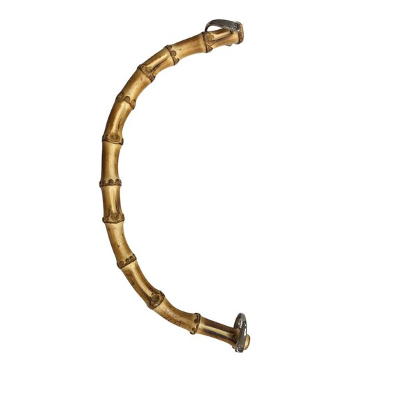 Vintage Avon Nylon Shoulder Bag Purse Bamboo Handle Brown - Picture 8 of 8